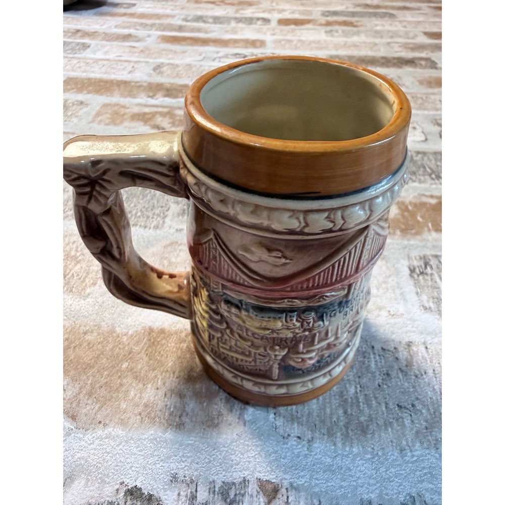Vintage San Francisco Beer Stein Ceramic Souvenir Mug Made in Japan Alcatraz